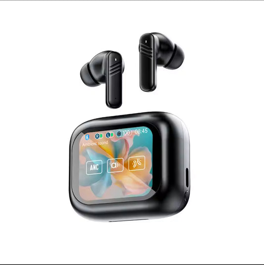 ANC X5D Smart Touch Screen Bluetooth Earbuds with Display Case | Wireless TWS Earphones