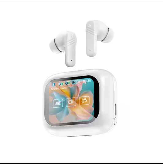 ANC X5D Smart Touch Screen Bluetooth Earbuds with Display Case | Wireless TWS Earphones